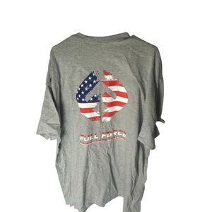 Gildan Gray Tee with American Flag Graphic
